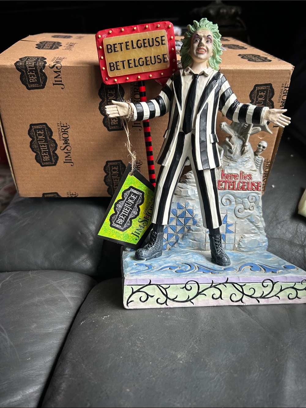 Jim Shore Beetlejuice Figurine – Black, White, Green, Red, Blue Accents